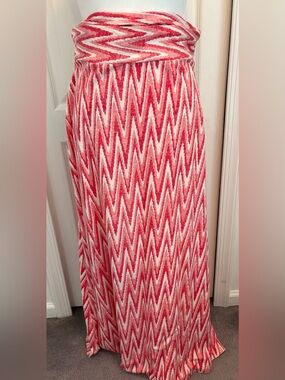 Women’s Coral Chevron Maxi Skirt